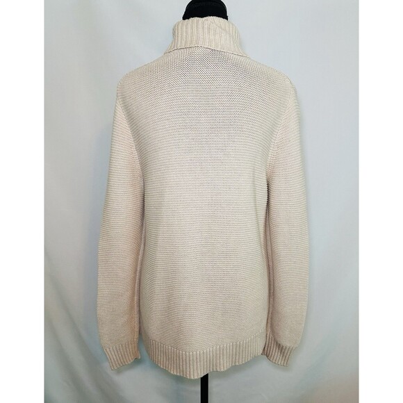 J. Crew Factory *NEW* Merino Wool Cotton Nylon Turtleneck Beige Sweater Women S - Picture 3 of 11